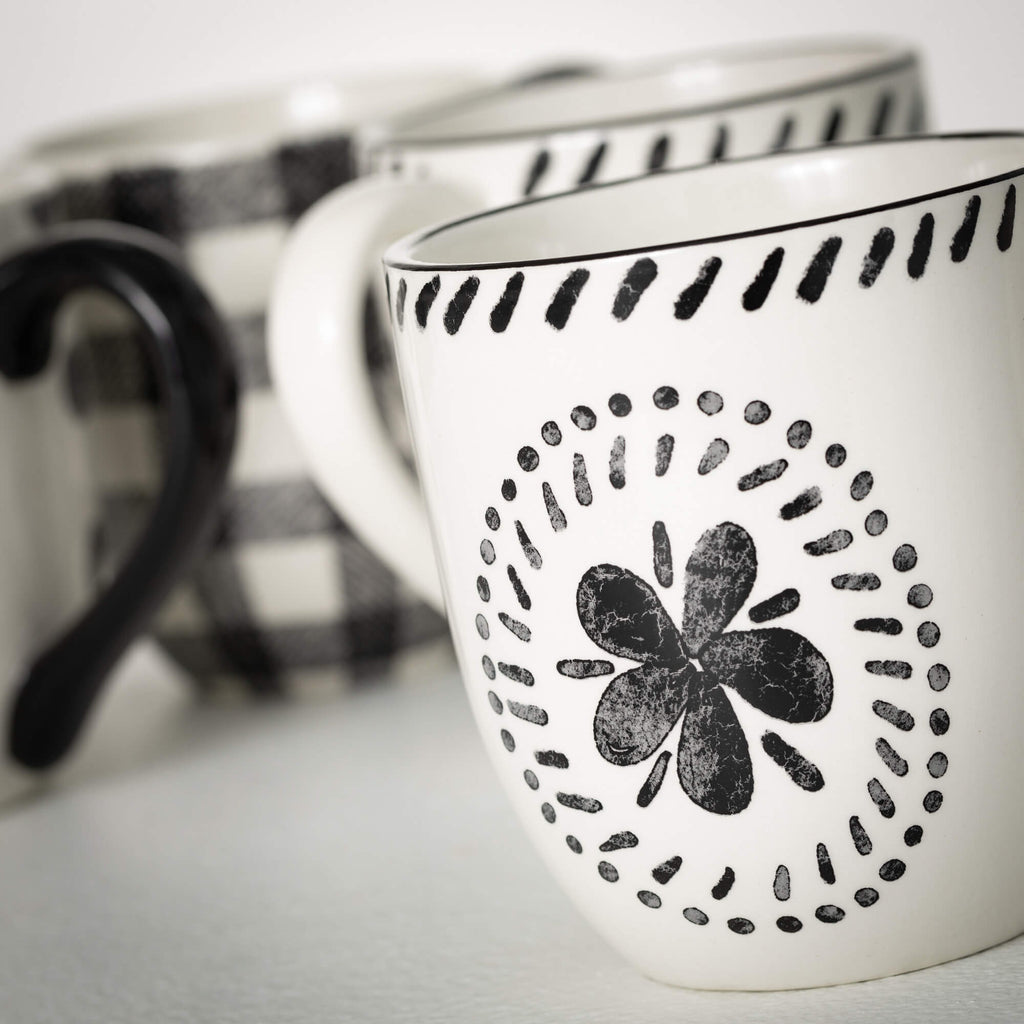 Black And White Pattern Mugs  