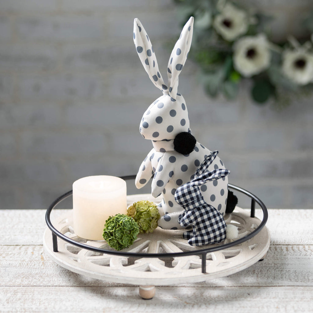 Patterned Textile Bunny Trio  