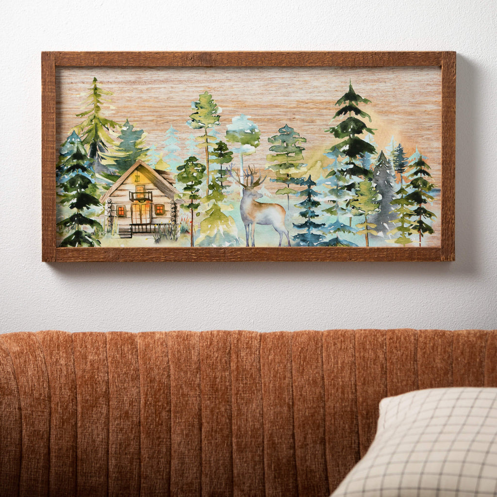 Framed Woodland Watercolor Art