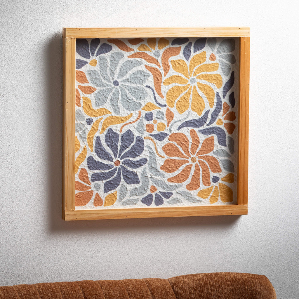 Framed Mod Floral Wall Decor  
