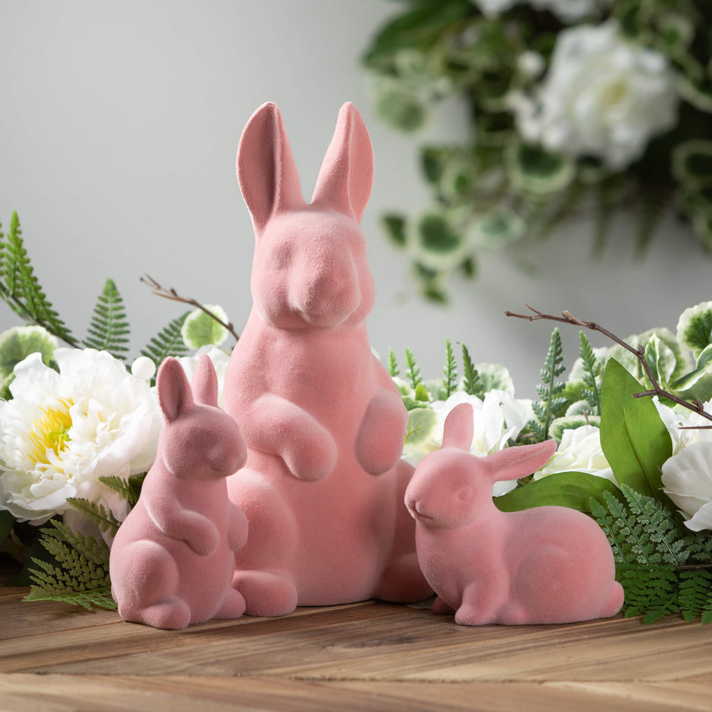 Baby Pink Bunny Figurines     