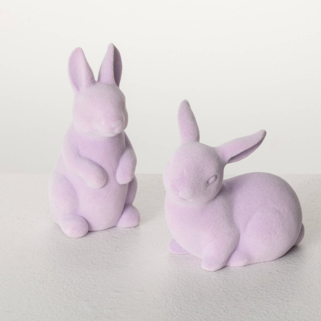 Lavender Bunny Figurine Set   