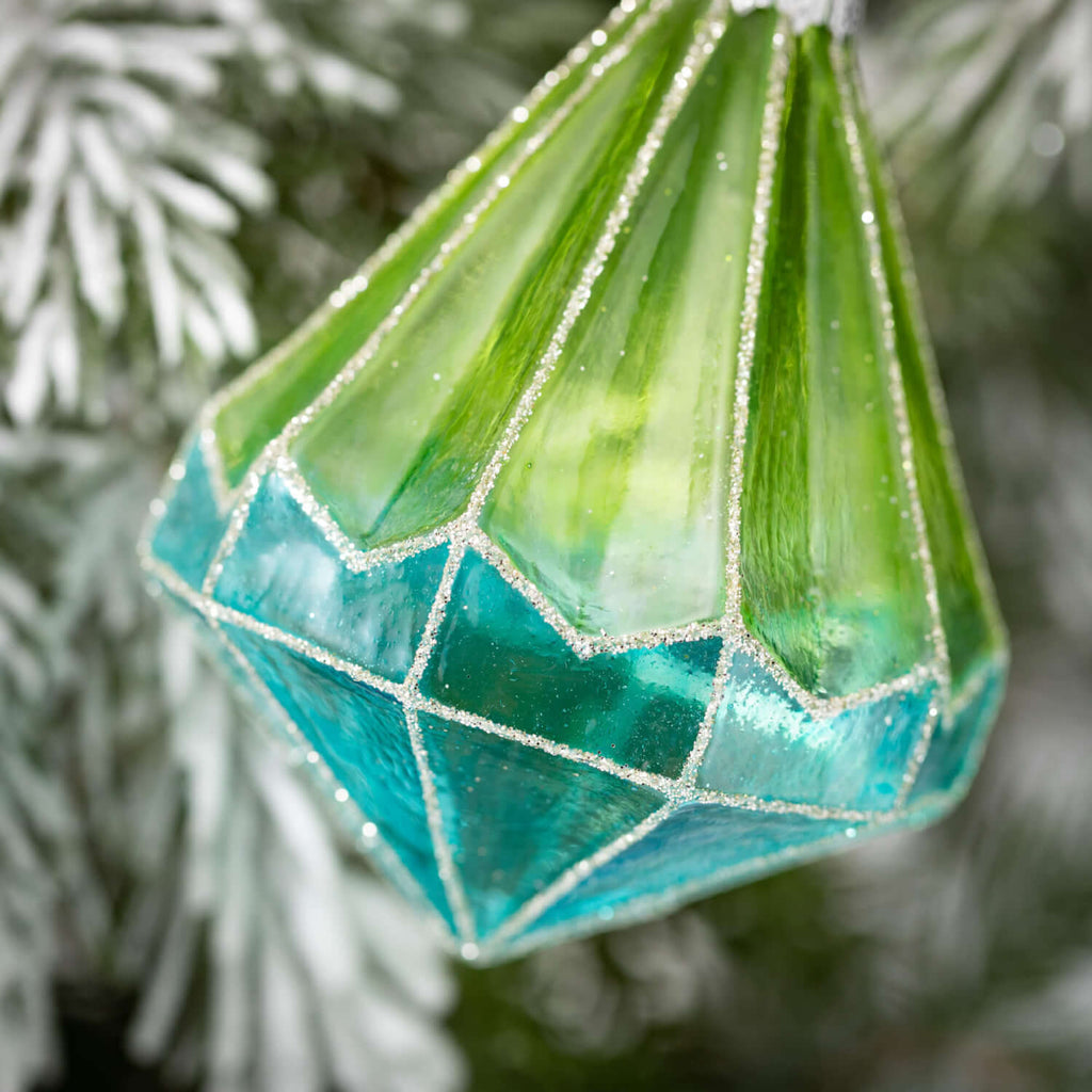 Faceted Colored Ornament Set 3