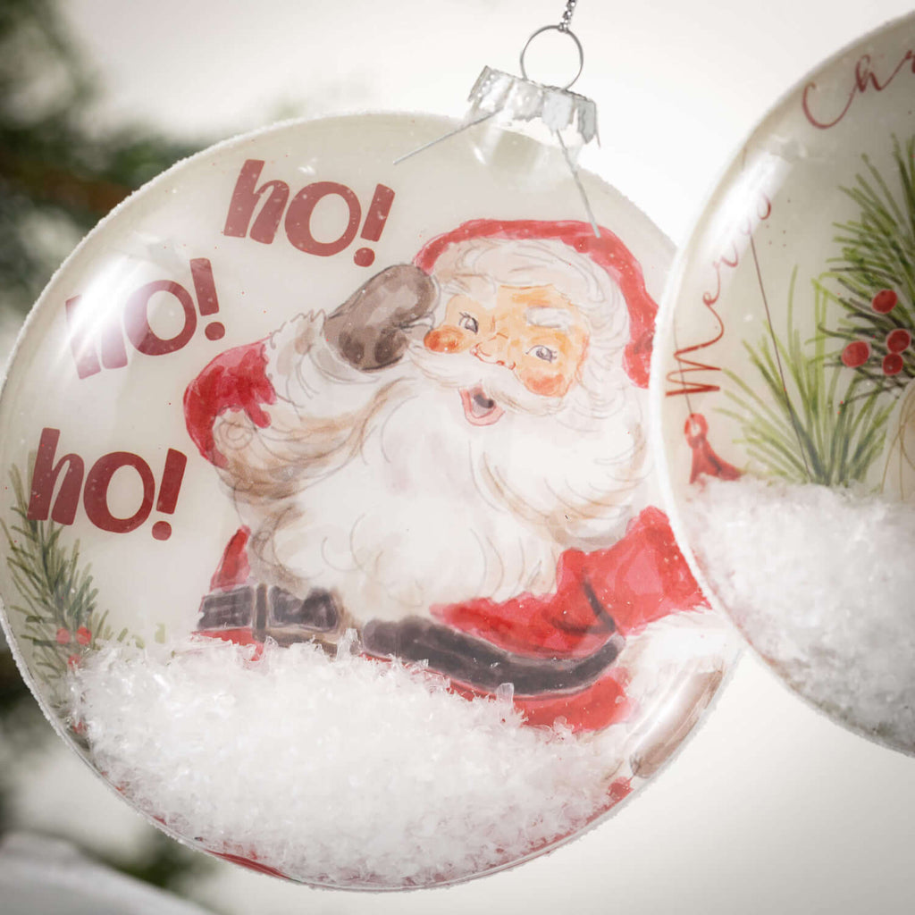 Retro Santa Disc Ornament Set 