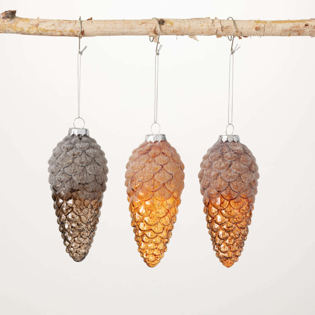 Pearlescent Pinecone Ornaments