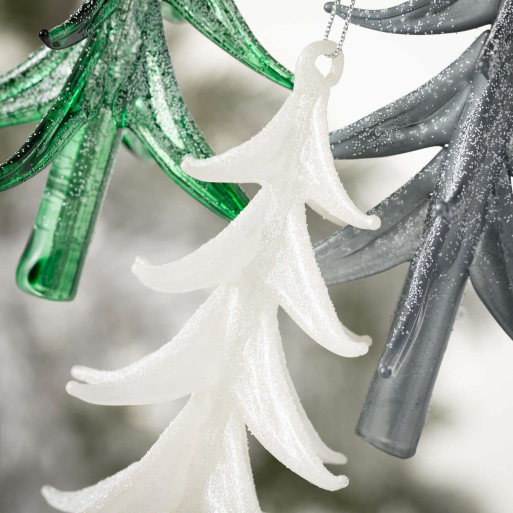 Frosted Glass Tree Ornaments  