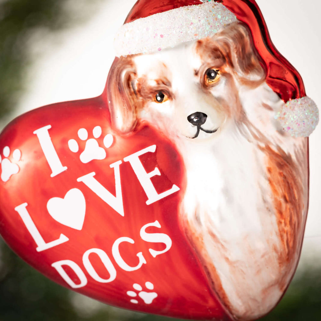 "I Love Dogs" Heart Ornament  