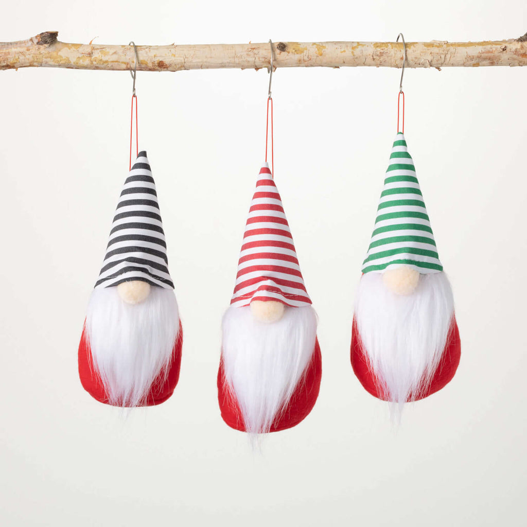 Plush Gnome Ornament Set      