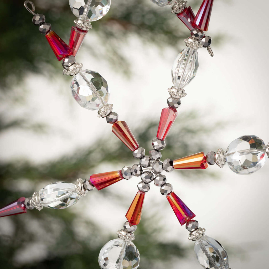 Iridescent Bead Star Ornaments
