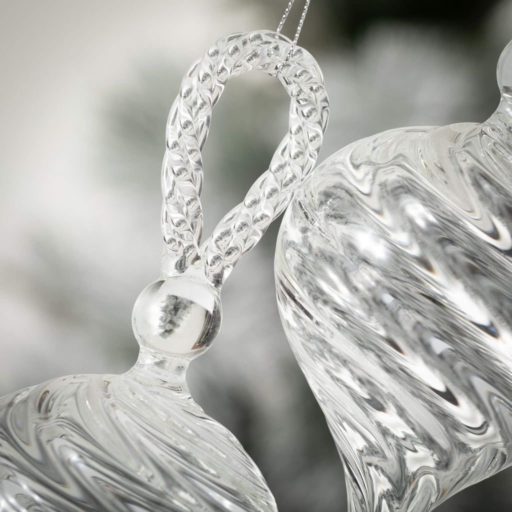 Crystal Glass Swirl Ornaments 
