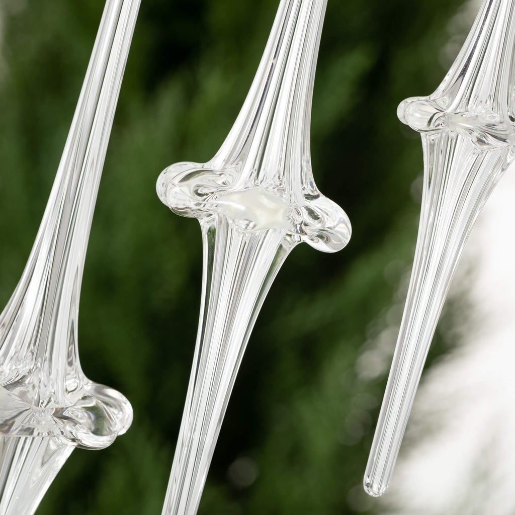 Glass Icicle Ornament Set Of 3