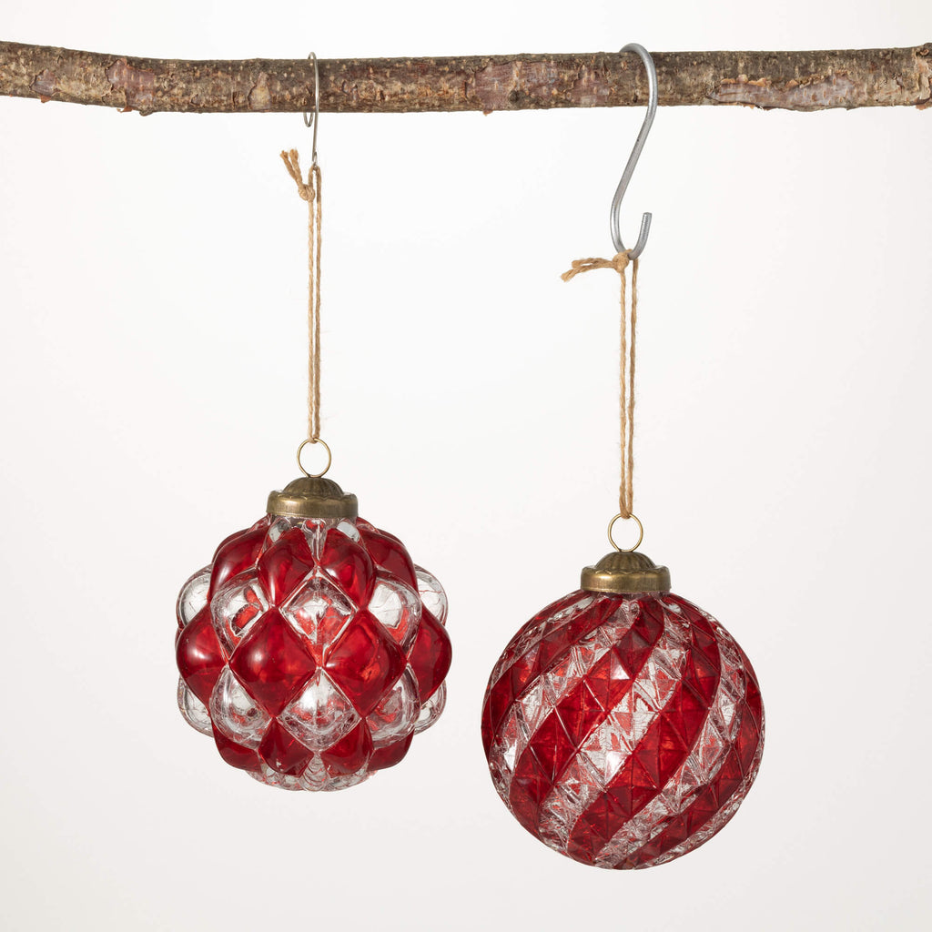Faceted Ball Ornament Set     