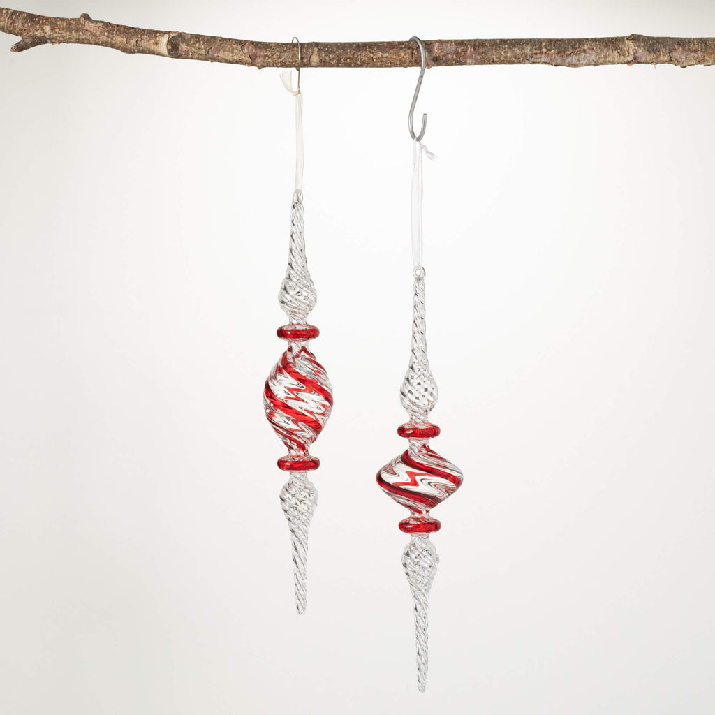 Red Crystal Finial Ornaments  