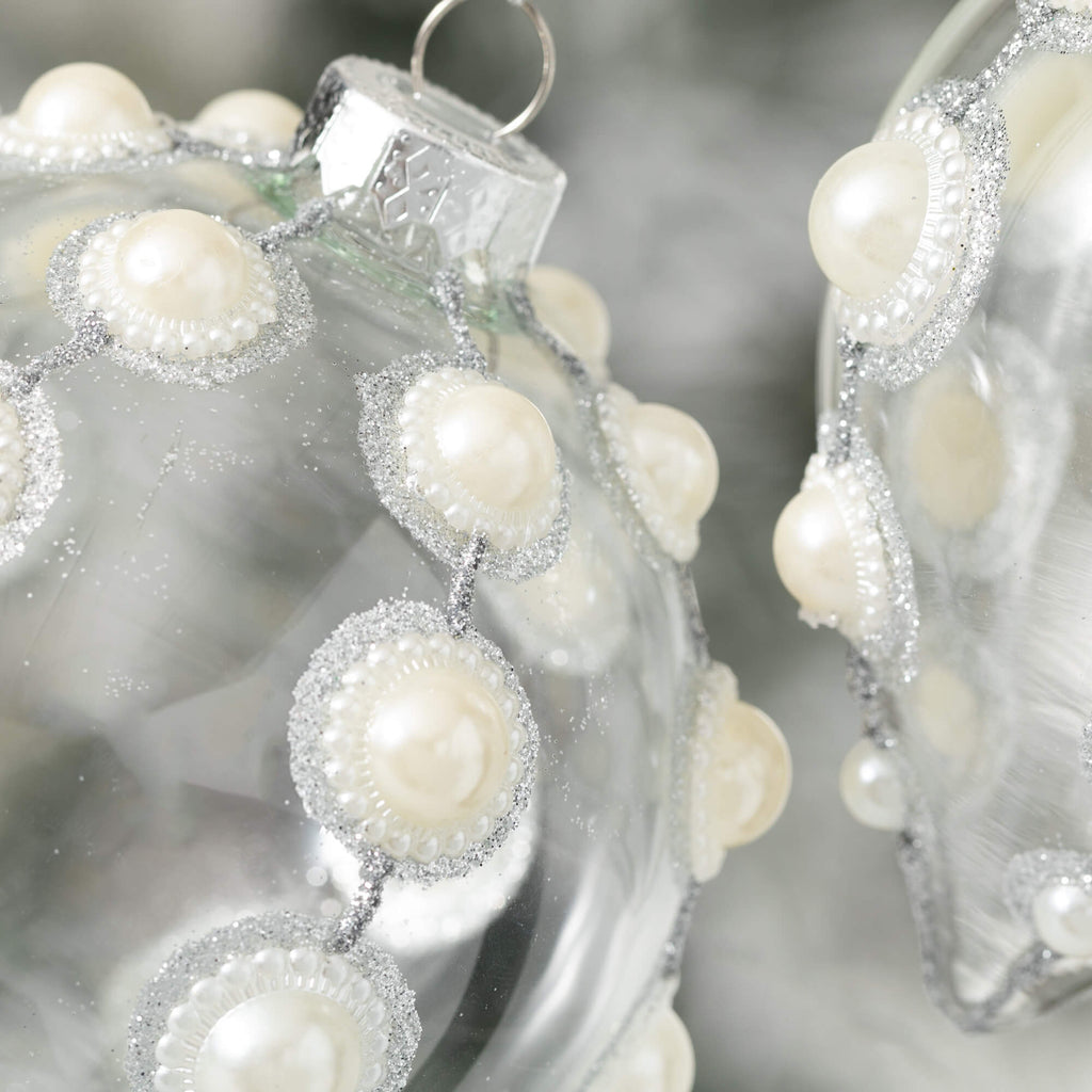 Pearl Trimmed Ball Ornaments  