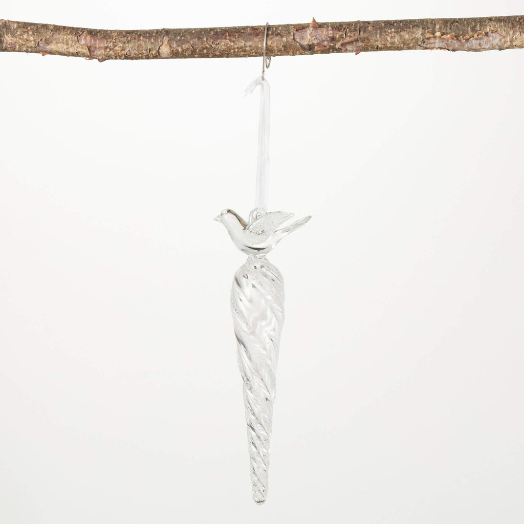 Frosted Bird Finial Ornament  