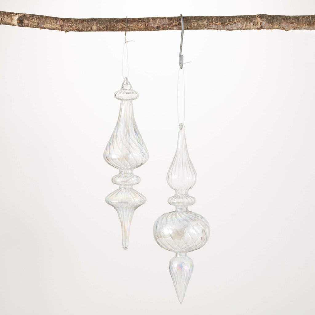 Pearl Finial Ornament Set Of 2