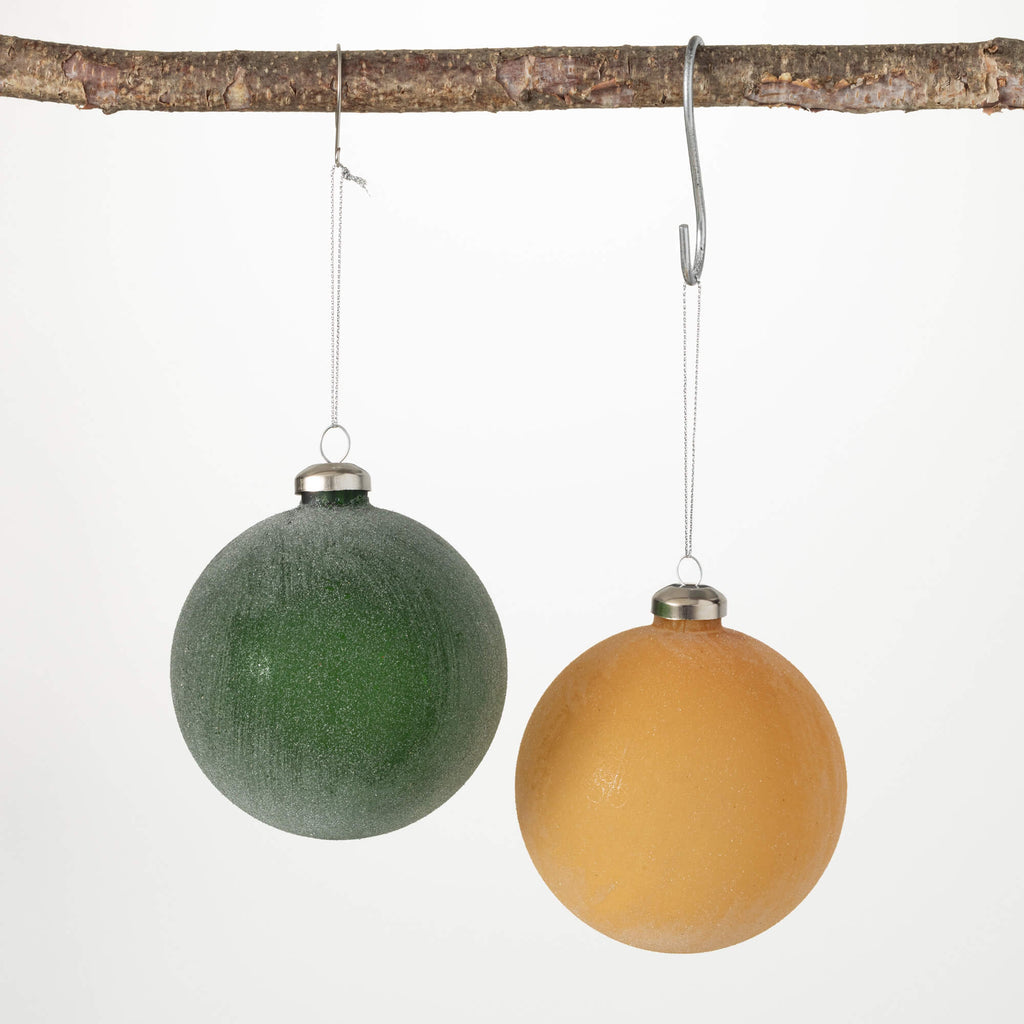 Frosted Ball Ornament Set Of 2