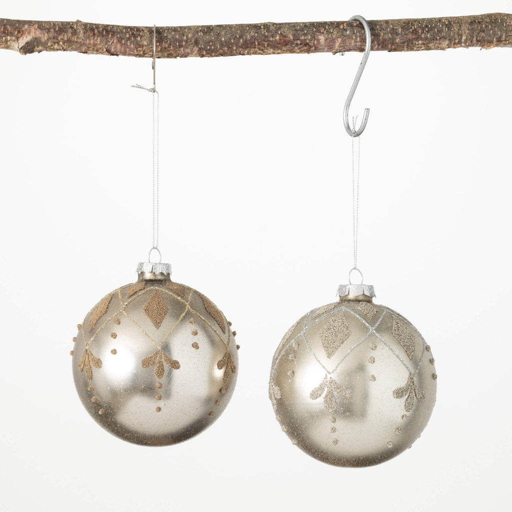 Metallic Ball Ornament Set 2  