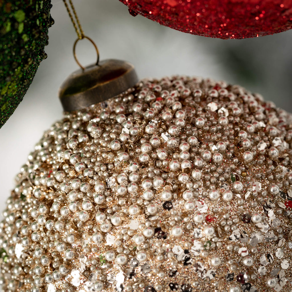 Glitter Ball Ornament Set Of 3