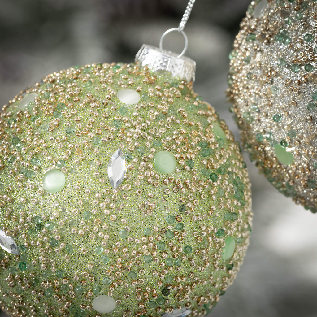 Beaded Ball Ornament Set Of 2 