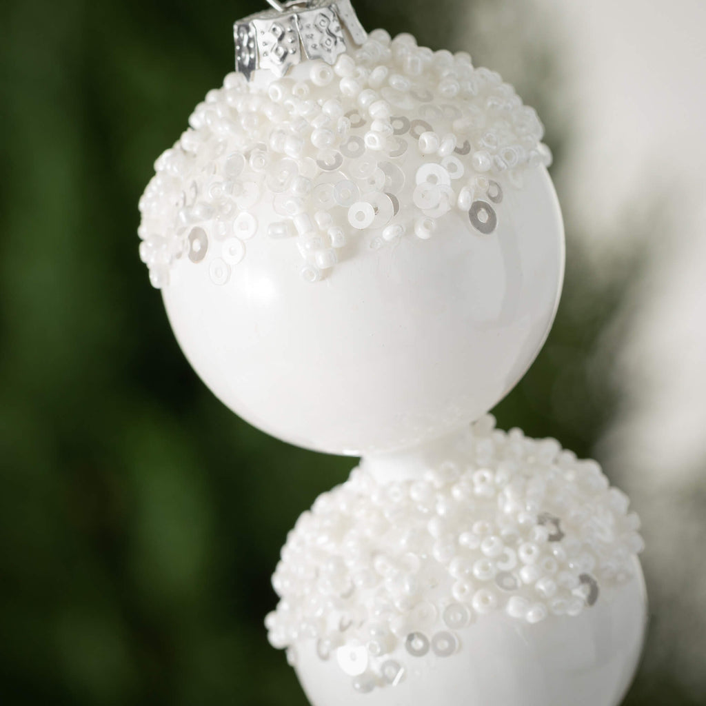 Frosted White Finial Ornament 