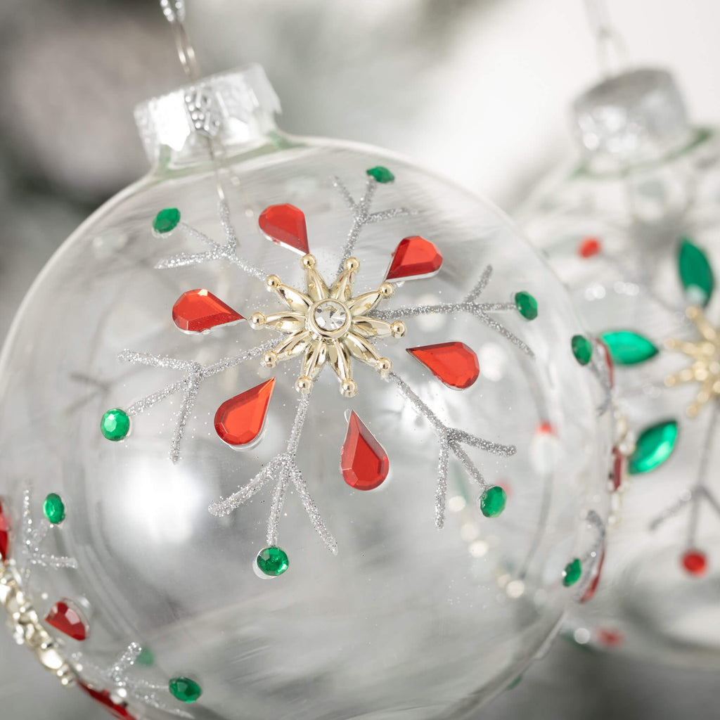 Jeweled Snowflake Ornament Set