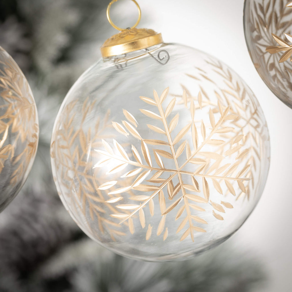Snowflake Ball Ornament Set   