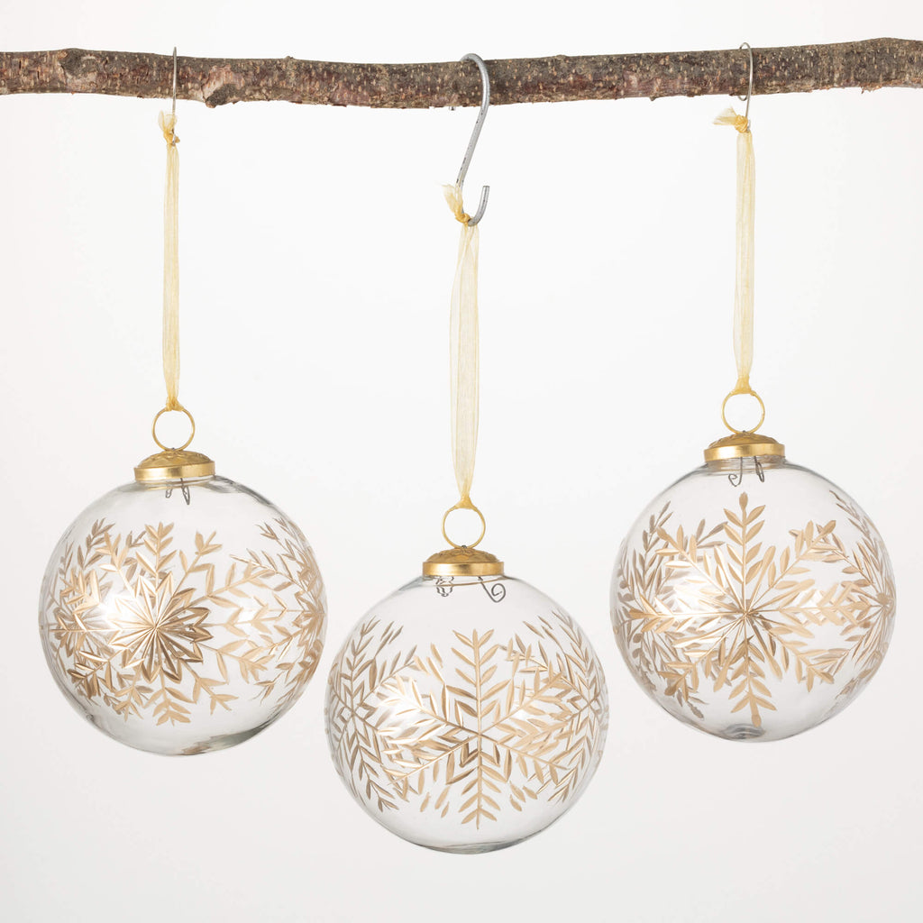 Snowflake Ball Ornament Set   