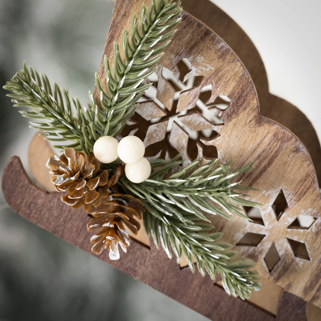 Wood Sleigh Ornament          