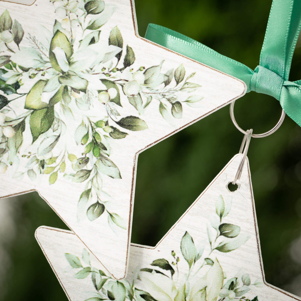 Poinsettia Star Ornament Set  