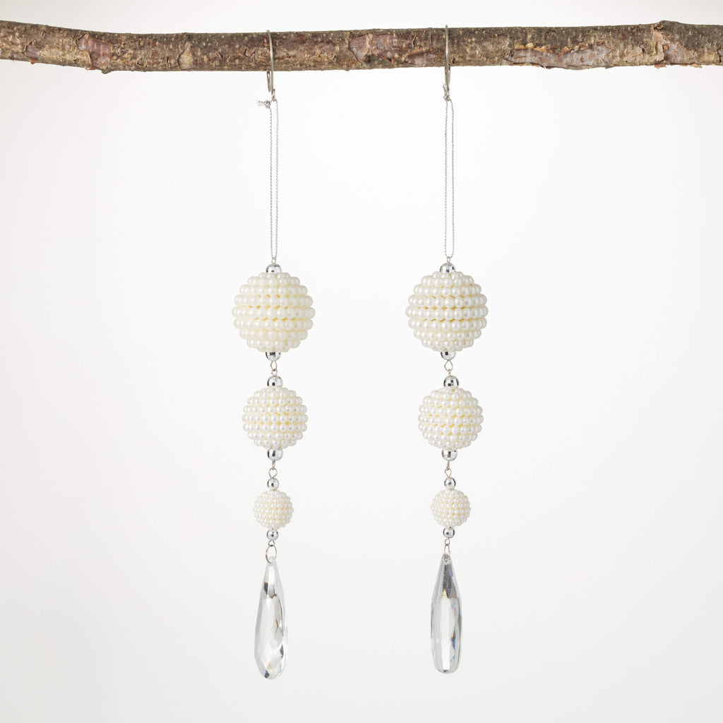 Pearl Beaded Drop Ornament Set