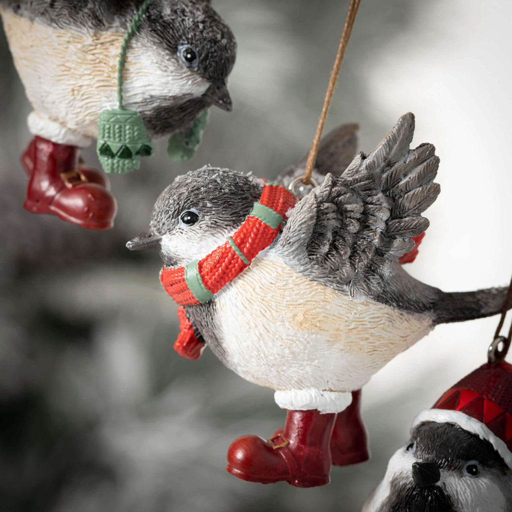 Christmas Bird Ornament Set   