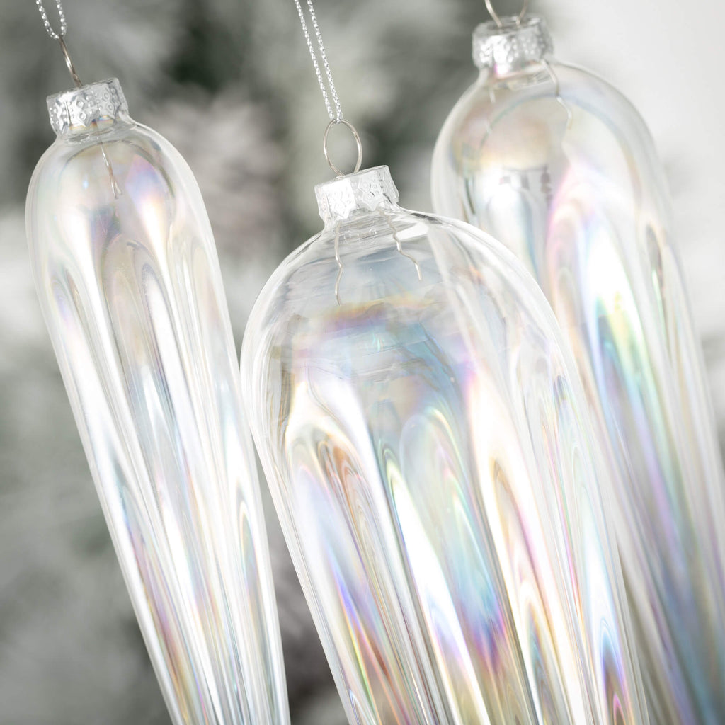 Clear Glass Icicle Ornaments 3