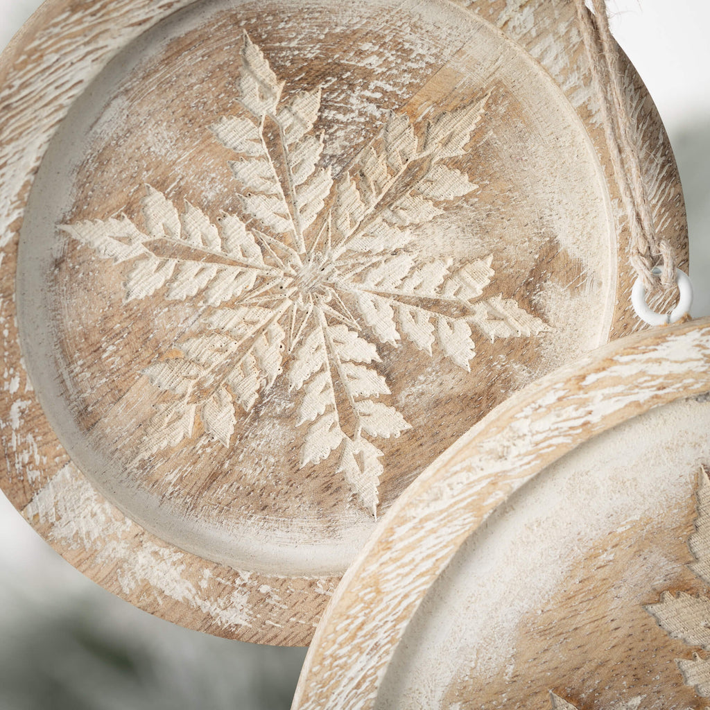 Wooden Snowflake Ornament Set 