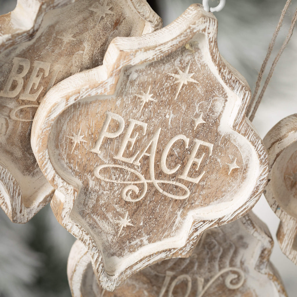Holiday Text Wood Ornaments 4 
