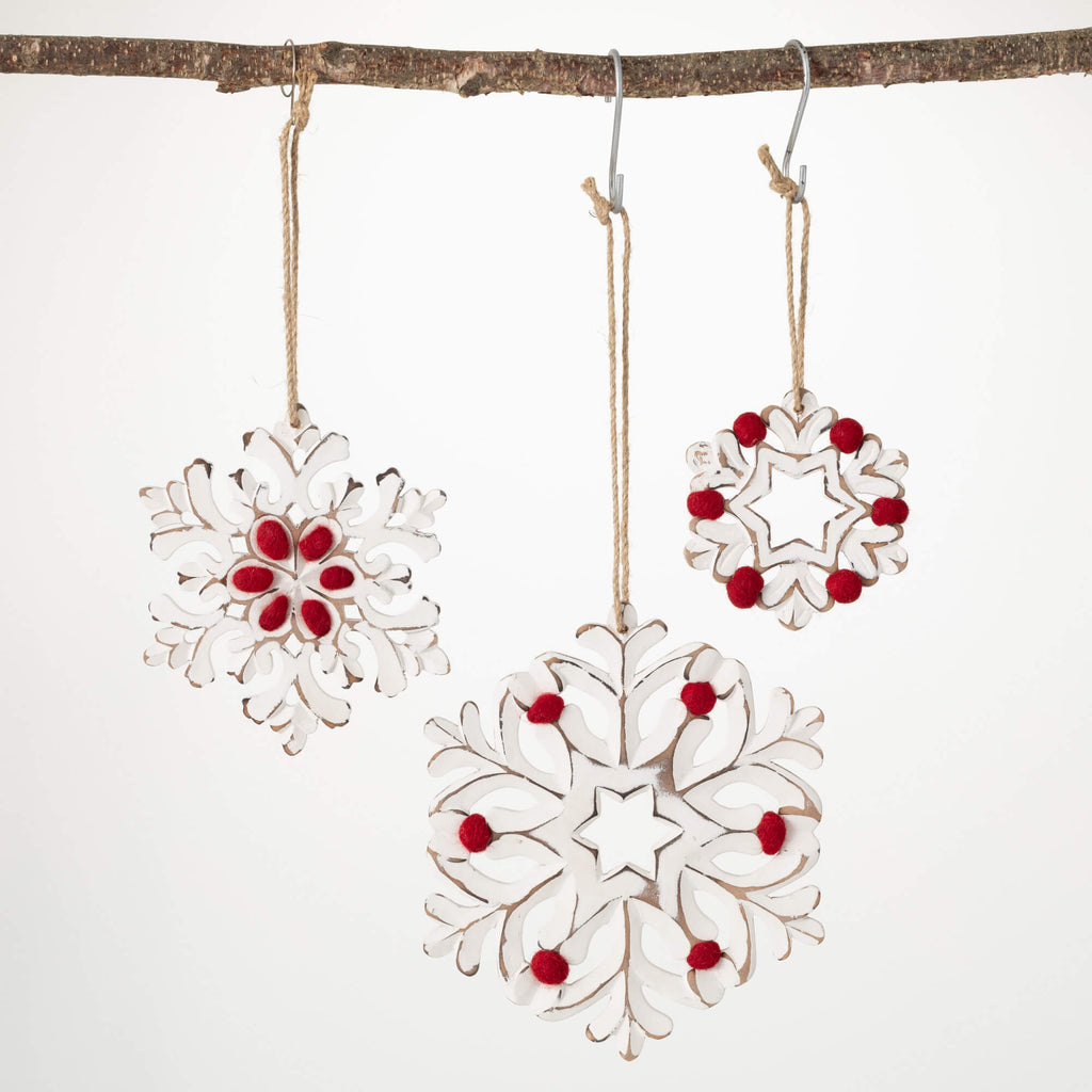 Snowflake Ornament Set Of 3   