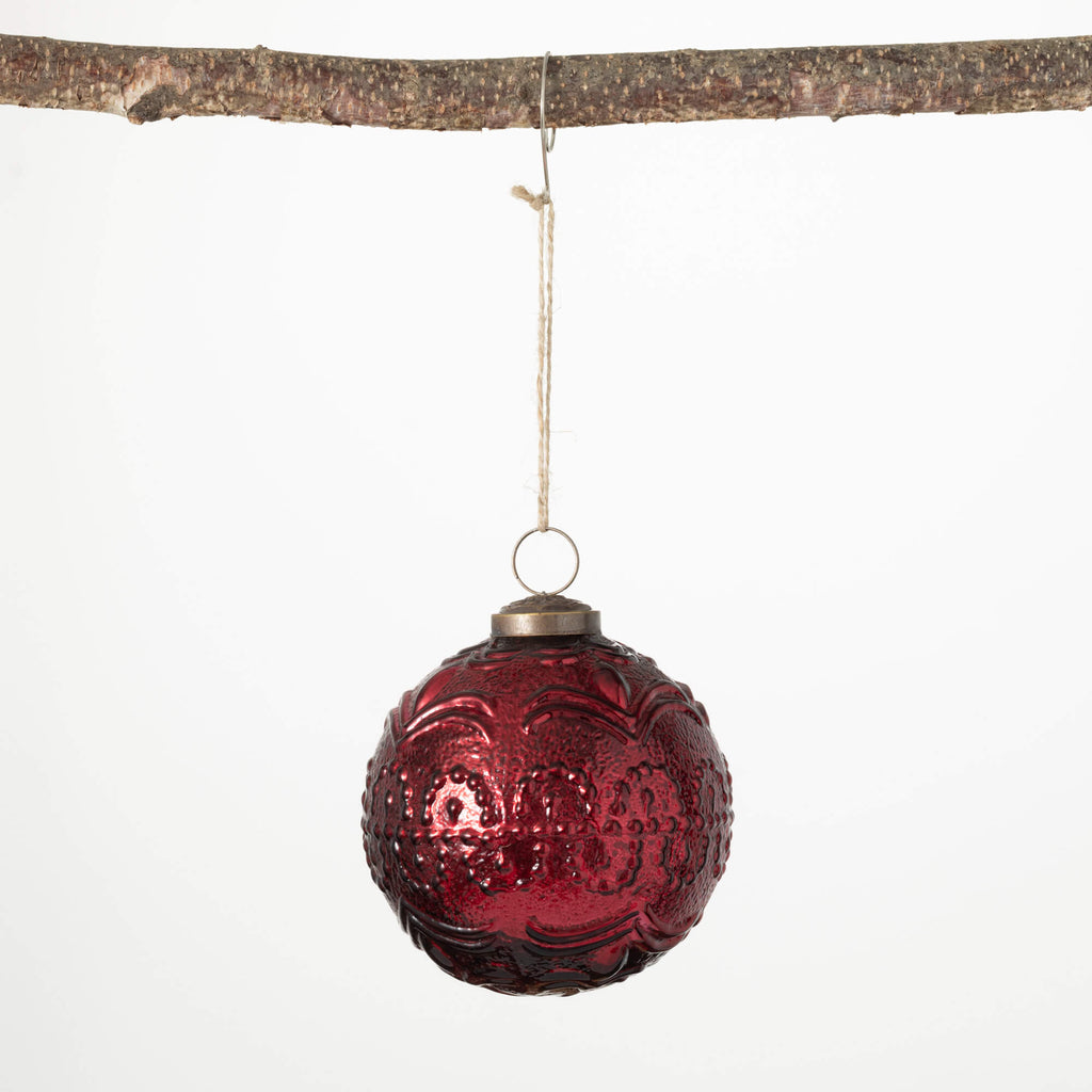 Red Embossed Ornament         