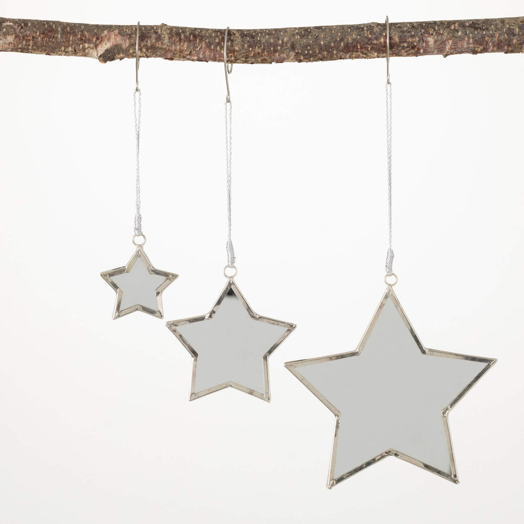 Mirrored Star Ornament Set    