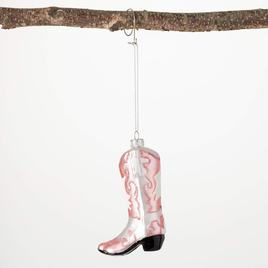 Fancy Pink Boot Ornament      