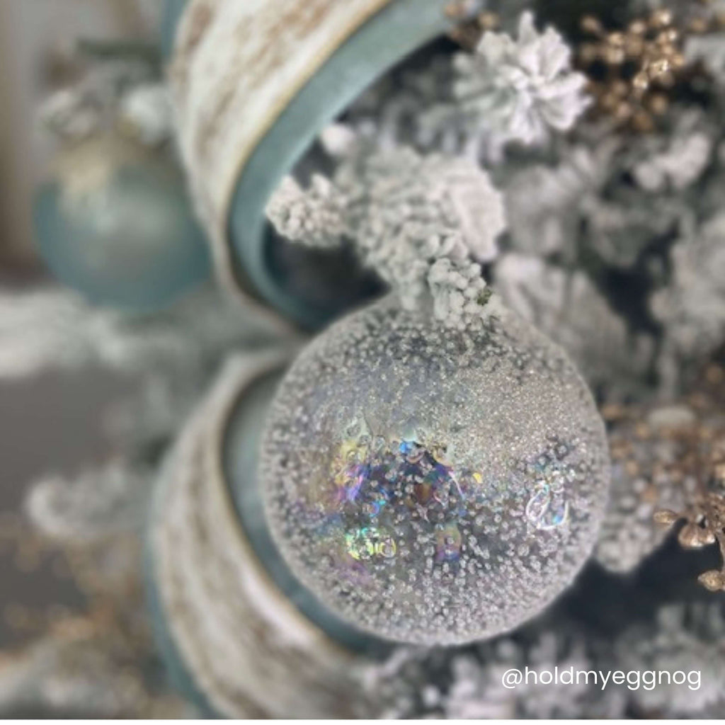 Clear Textured Ball Ornament  