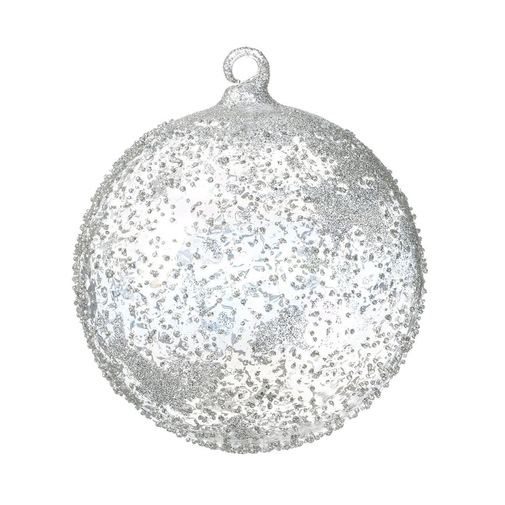 Clear Textured Ball Ornament  