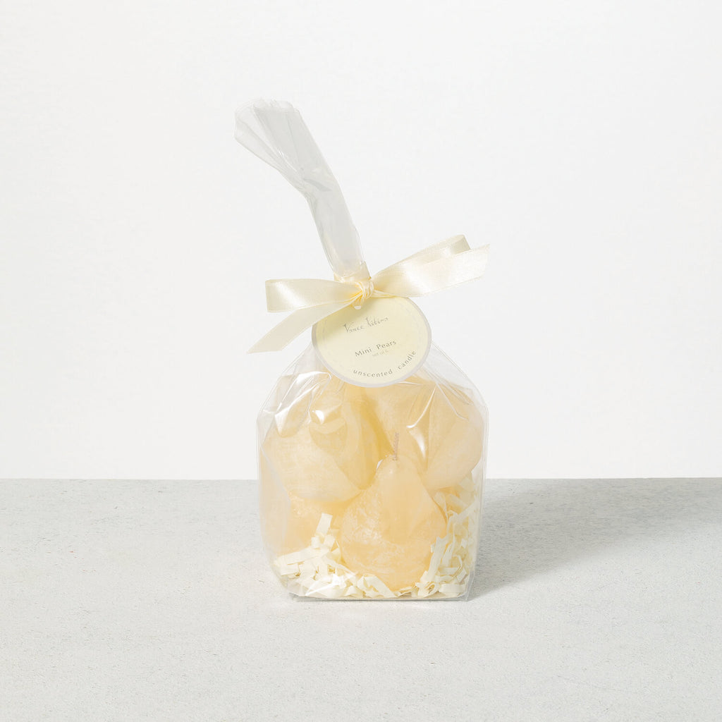 Cream Mini Pear Candle Set 6  