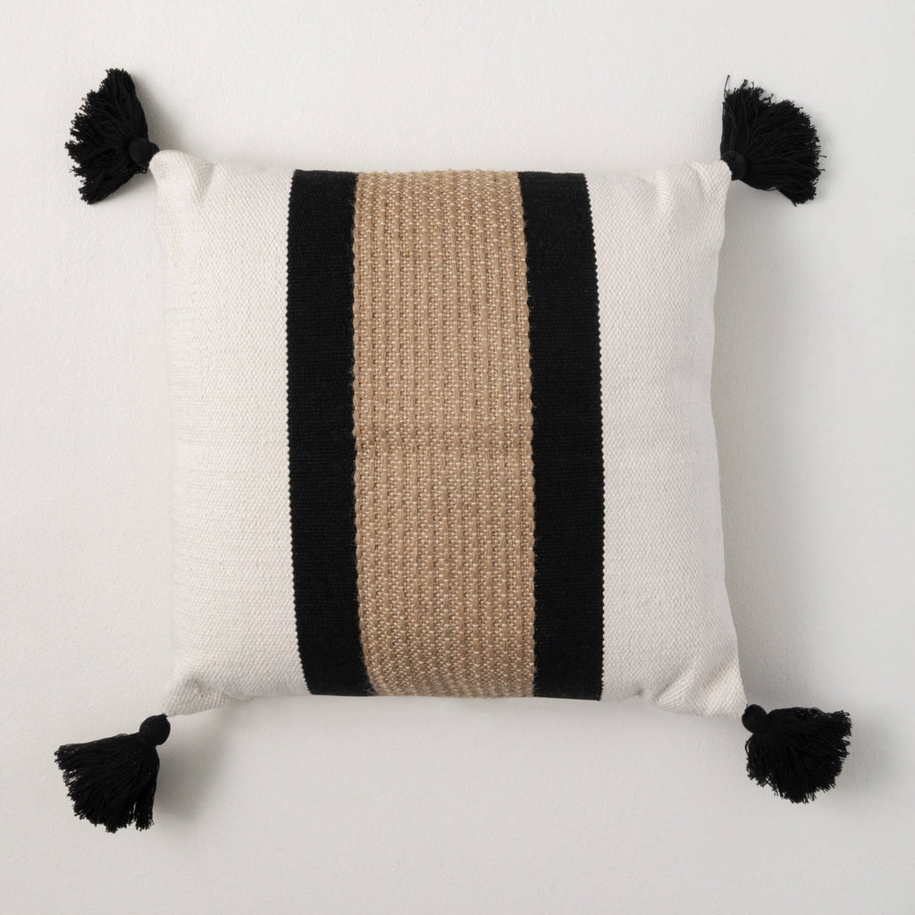Stripe Square Tasseled Pillow 