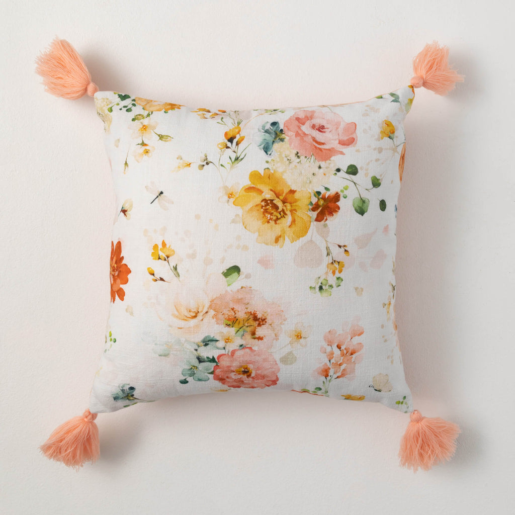 Wildflower Watercolor Pillow  