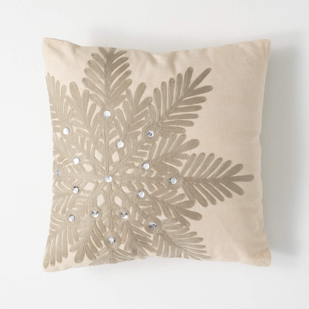 Rinestone Snowflake Pillow    