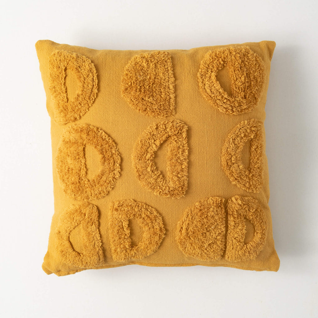 Gold Tufted Half Moon Pillow  