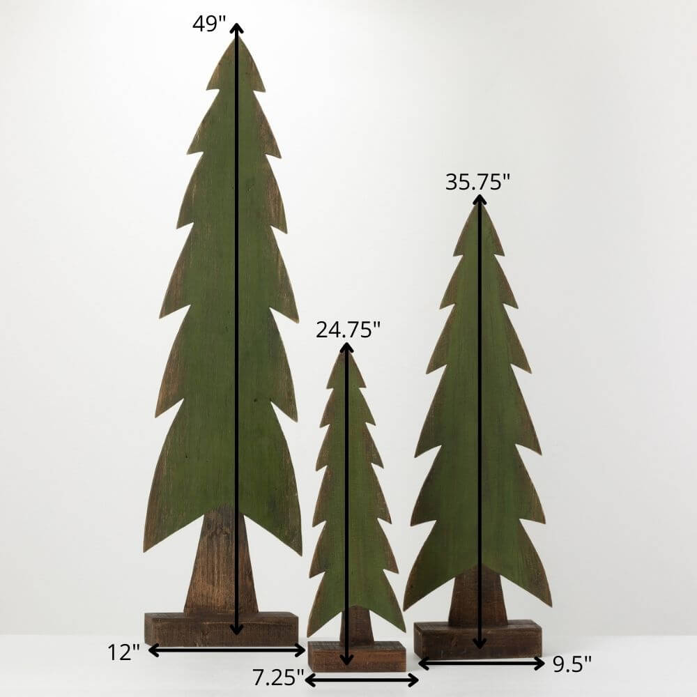 Wooden Oversized Evergreen Set