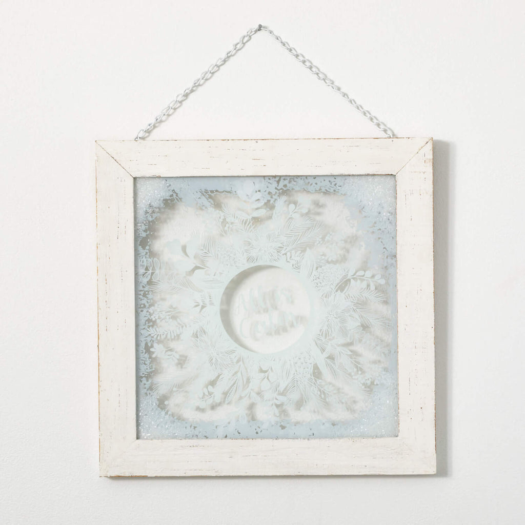 Framed Frosted Wreath Wall Art