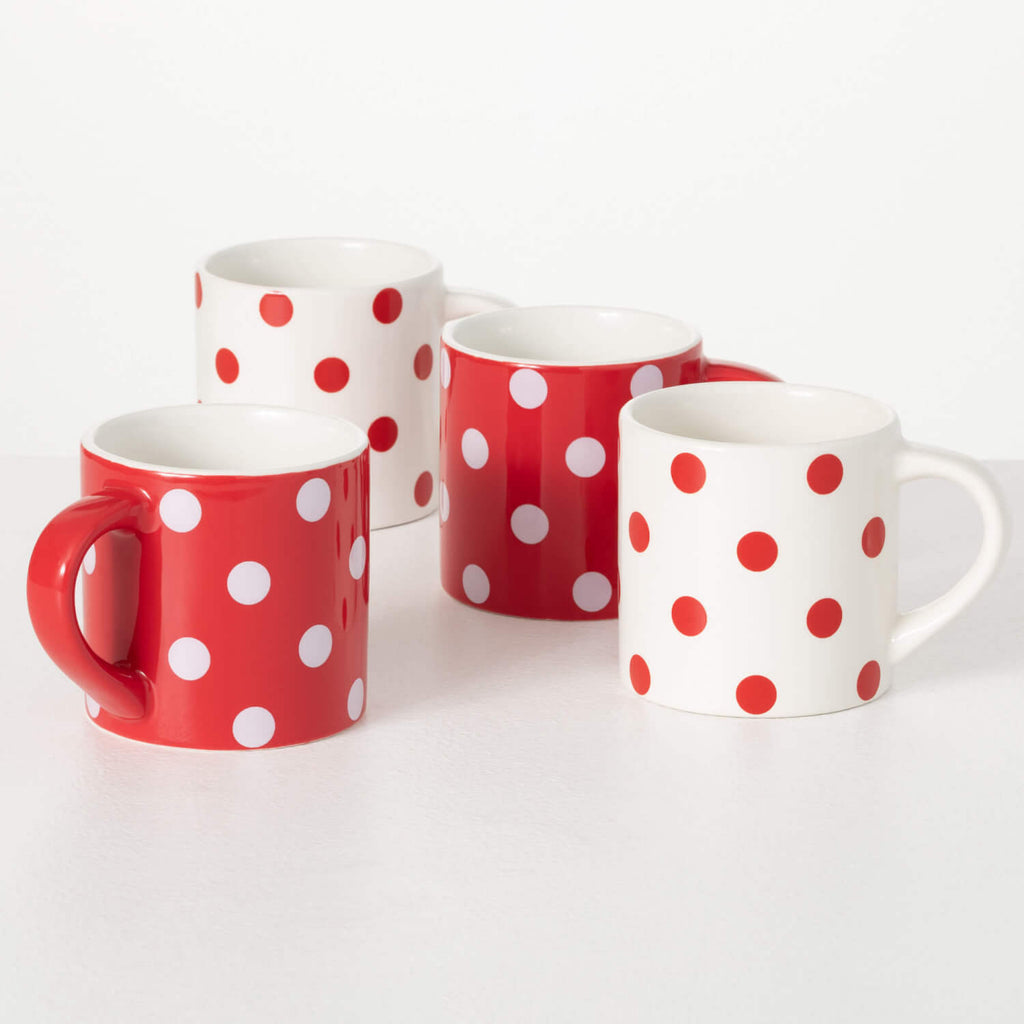 Polka Dot Mug Set Of 4        