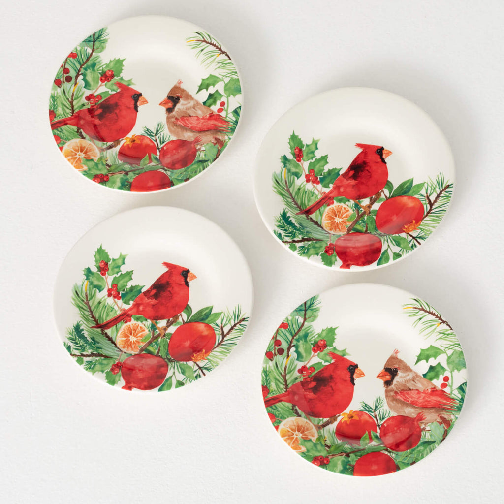Cardinal Dessert Plate Set    